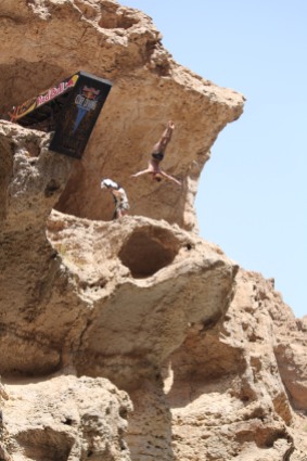 Invietd to Redbull Cliff Diving Championship at Wadi Shab as "Media" in VIP section!